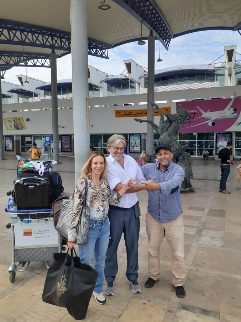 Welcoming travelers at Marrakech airport