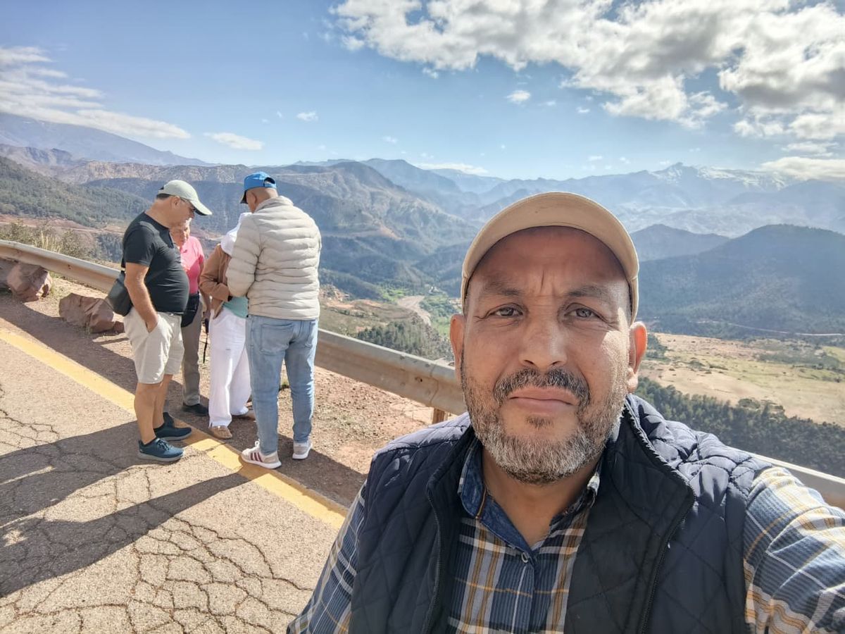 Panoramic viewpoint over the High Atlas mountains