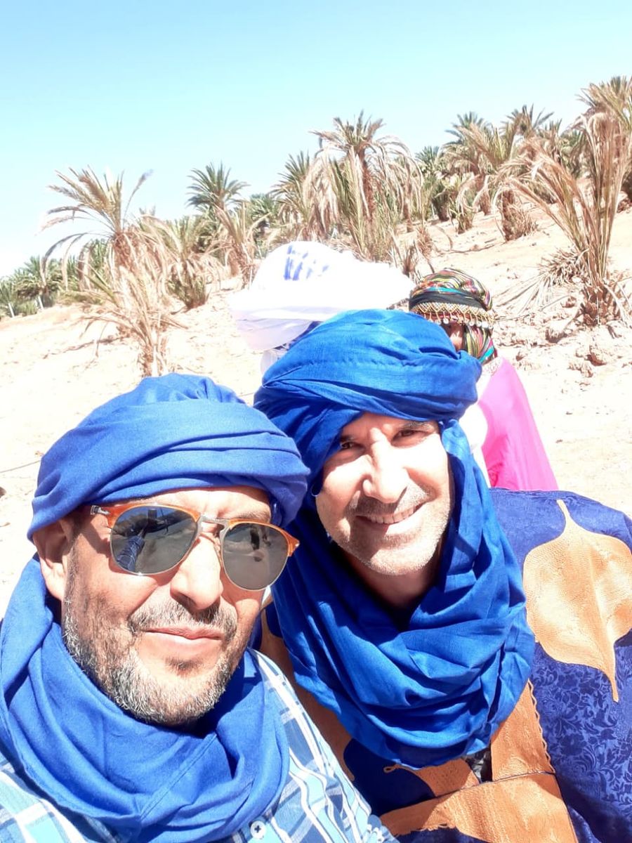 Blue turbans in the Draa Valley palm oasis