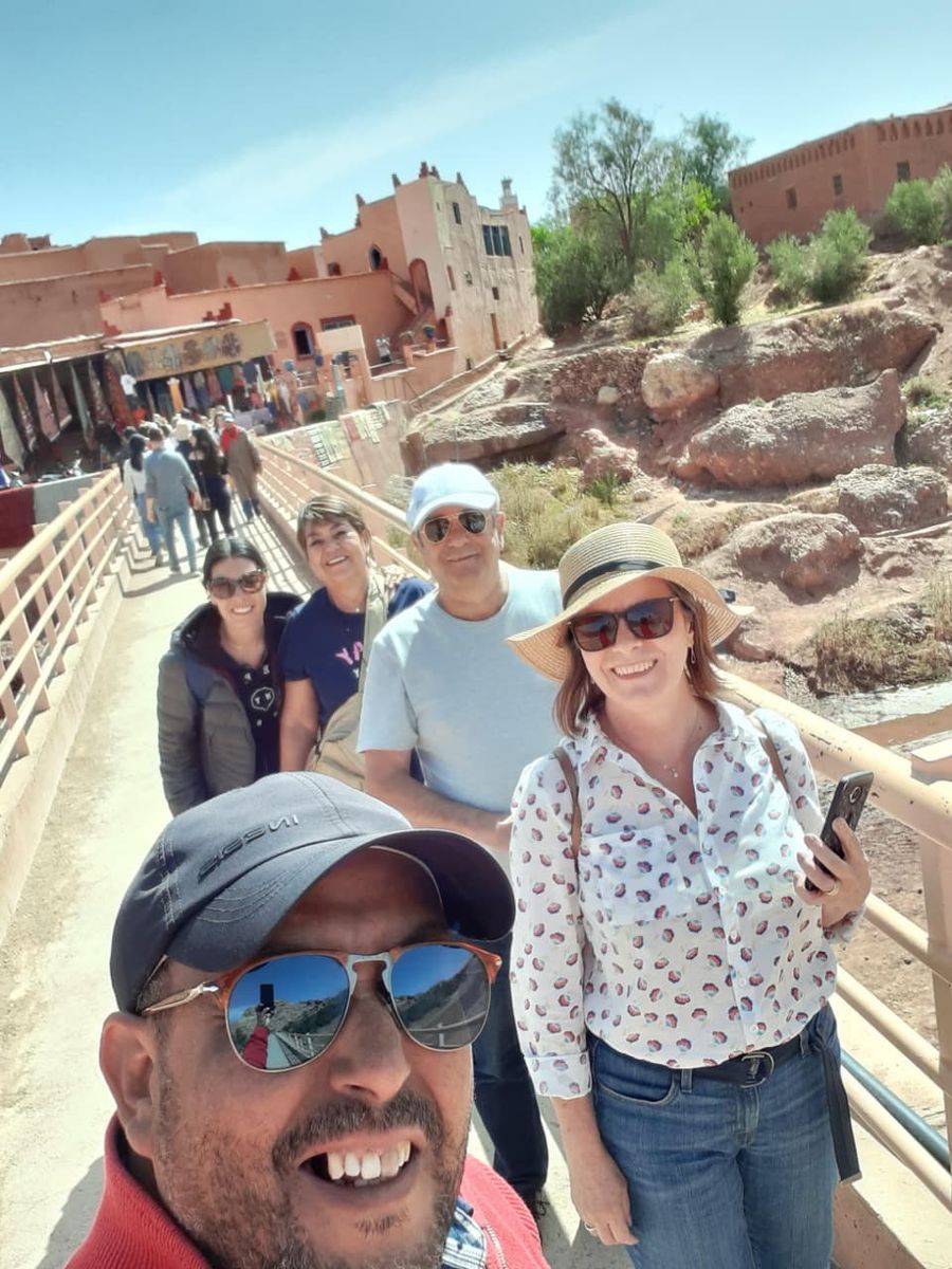 Crossing the bridge to Ait Benhaddou
