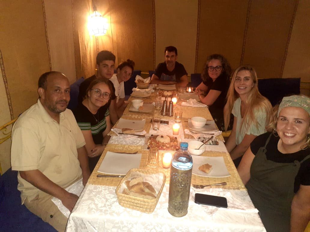 Dinner with our guests inside the Sahara desert camp